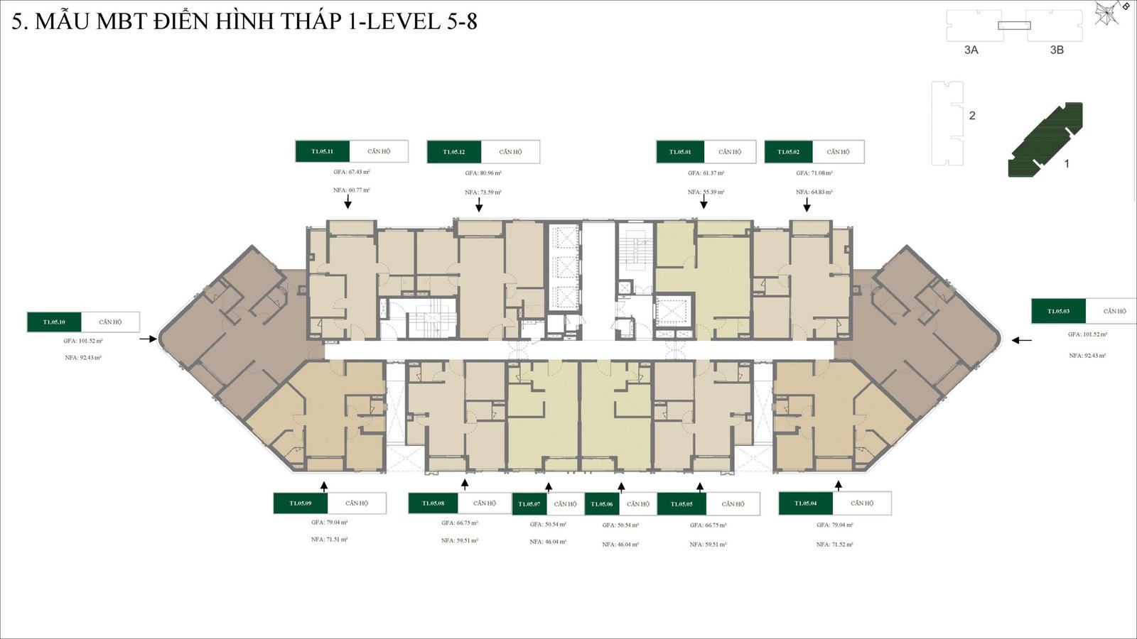 Masterise Thanh Đa 12 Mặt bằng Tháp 1 Tầng 5-8
